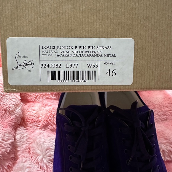 Christian Louboutin purple suede snakers with spikes and stones - Picture 1 of 8